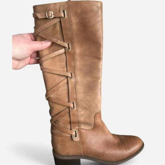 BCBG Generation Soft Leather Brown Janiss Knee High Riding Boots Size 7.5 - Picture 4 of 5